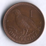 Монета 1 пенни. 1988(AA) год, Гибралтар.
