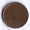 1 пенни. 1964 год, Финляндия.