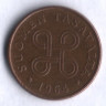 1 пенни. 1964 год, Финляндия.