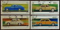 Набор почтовых марок (4 шт.). "25 лет автомобильному заводу в Варшаве". 1976 год, Польша.