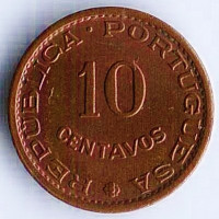 Монета 10 сентаво. 1962 год, Сан-Томе и Принсипи.