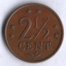 Монета 2-1/2 цента. 1970 год, Нидерландские Антильские острова.