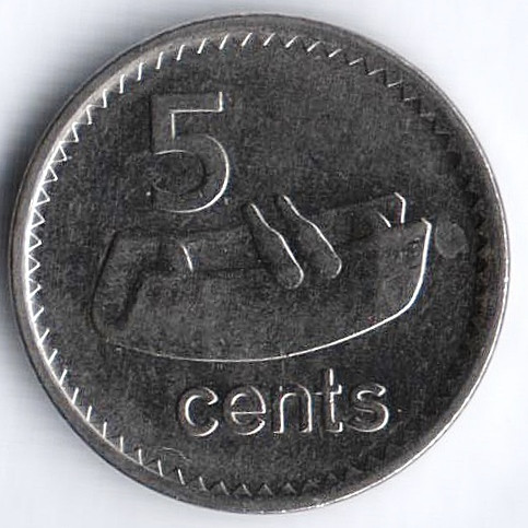 Монета 5 центов. 2010 год, Фиджи.