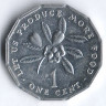 Монета 1 цент. 1977 год, Ямайка. FAO.