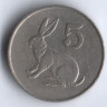 Монета 5 центов. 1983 год, Зимбабве.