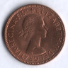 Монета 1/2 пенни. 1966 год, Великобритания.