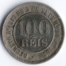 Монета 100 рейсов. 1889 год, Бразилия.