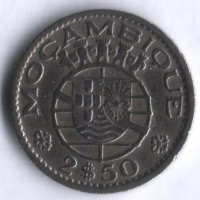 Монета 2,5 эскудо. 1953 год, Мозамбик (колония Португалии).