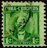 Почтовая марка  (1 c.). "Хосе Марти". 1954 год, Куба.