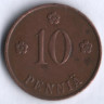 10 пенни. 1934 год, Финляндия.