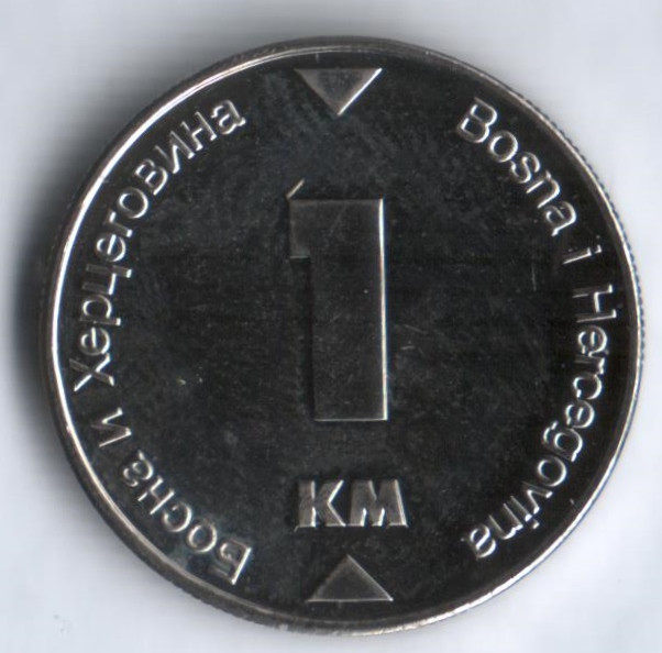 Монета 1 конвертируемая марка. 2008 год, Босния и Герцеговина.