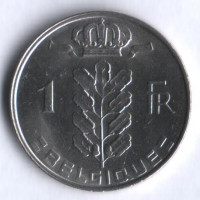 Монета 1 франк. 1980 год, Бельгия (Belgique).