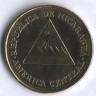 Монета 25 сентаво. 2002 год, Никарагуа.