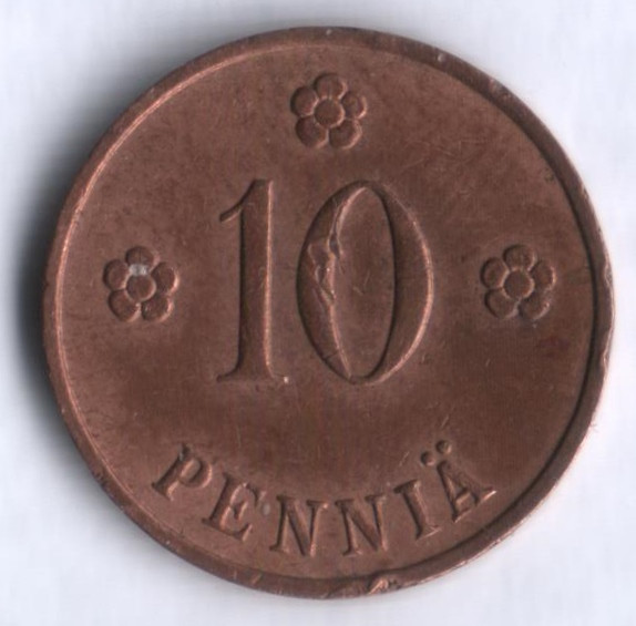 10 пенни. 1936 год, Финляндия.