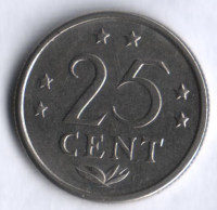 Монета 25 центов. 1984 год, Нидерландские Антильские острова.