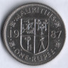 Монета 1 рупия. 1987 год, Маврикий.