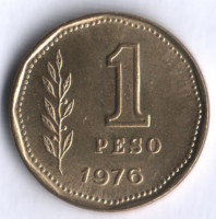 Монета 1 песо. 1976 год, Аргентина.