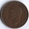 Монета 1 пенни. 1945(p) год, Австралия.