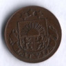 Монета 1 сантим. 1928 год, Латвия.