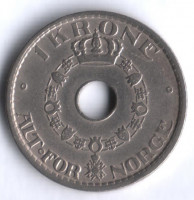 Монета 1 крона. 1926 год, Норвегия.