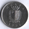 Монета 10 центов. 1992 год, Мальта.
