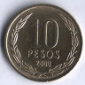 10 песо. 2000 год, Чили.
