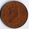 Монета 5 центов. 1965 год, Маврикий.