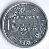 Монета 1 франк. 1985 год, Французская Полинезия.