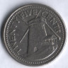 Монета 25 центов. 1994 год, Барбадос.