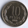 10 песо. 2006 год, Чили.