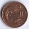 Монета 1 пенни. 1985 год, Ирландия.