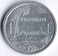 Монета 1 франк. 1996 год, Французская Полинезия.