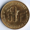 Монета 5 франков. 1977 год, Западно-Африканские Штаты.
