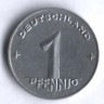 Монета 1 пфенниг. 1950 год (Е), ГДР.