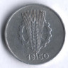 Монета 1 пфенниг. 1950 год (Е), ГДР.