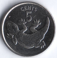 Монета 5 центов. 1979 год, Кирибати.