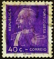 Почтовая марка (40 c.). "Генерал Антонио Оскар Кармона". 1934 год, Португалия.