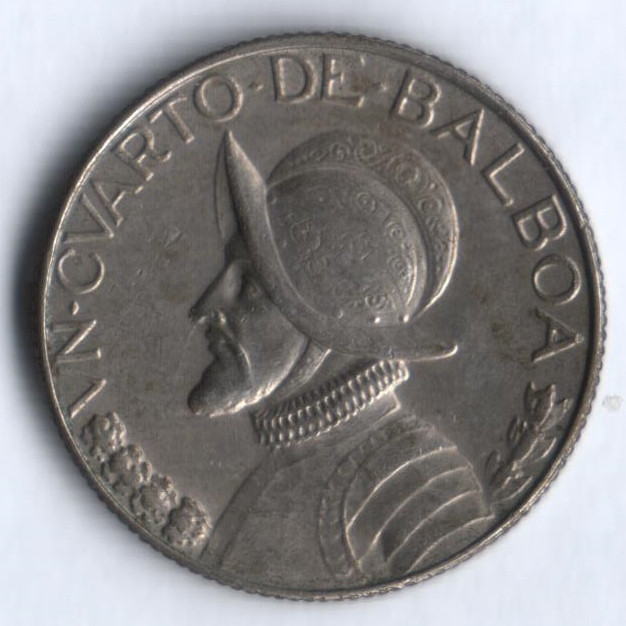 Монета 1/4 бальбоа. 1979 год, Панама.