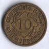 Монета 10 рейхспфеннигов. 1935 год (G), Веймарская республика.