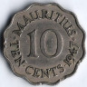 Монета 10 центов. 1947 год, Маврикий.
