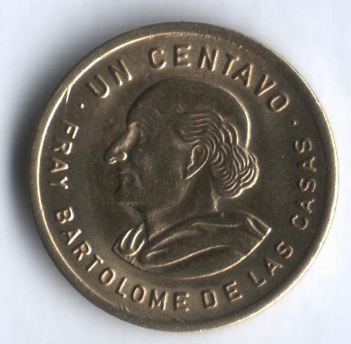 Монета 1 сентаво. 1989 год, Гватемала.