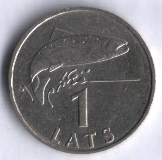 Монета 1 лат. 2007 год, Латвия.
