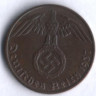 Монета 1 рейхспфенниг. 1937 год (D), Третий Рейх.