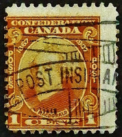 Почтовая марка (1 c.). "60-летие Конфедерации". 1927 год, Канада.
