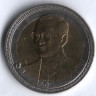 Монета 10 батов. 2002 год, Таиланд. 75 лет Королю Раме IX.