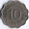 Монета 10 центов. 1970 год, Маврикий.