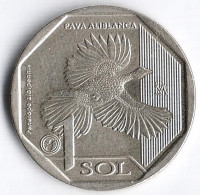 Монета 1 новый соль. 2018 год, Перу. Белокрылая Пенелопа.