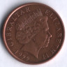 Монета 1 пенни. 1999 год, Гибралтар.