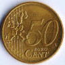 Монета 50 центов. 2002(D) год, Германия.