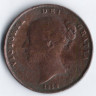 Монета 1 пенни. 1854 год, Великобритания.